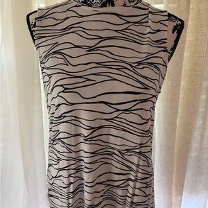 Nine West Black and White Striped Soft-Spun Sleeveless Top